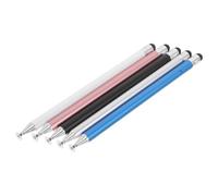 CAXUSD 5pcs Dual-tip Stylus Pen Portable Touchscreen Stylus for Tablets and Phones High Sensitivity Precision Drawing and Writing Pens in Black White Silver Pink Blue