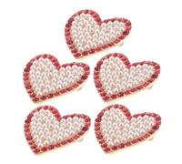 CAXUSD 5pcs Heart Shaped Brooch Pin Stylish Dual Color Rhinestone Lapel Pin for Women Versatile Accessory for Dresses Suits Coats Elegant Birthday Party Favor