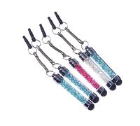 CAXUSD 5pcs Mini Capacitive Rhinestone Stylus Pens for Touch Screen Devices, Luxury Crystal Pens with Aluminum Material, as Phone Pendant and Tablet Accessory Random Color
