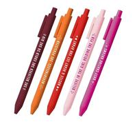 CAXUSD 5pcs Motivational Ink Pens Set Fun Pens for Women with Inspirational Quotes Comfortable Grip for Daily Writing and Drawing Vibrant Colors for Office and School Use
