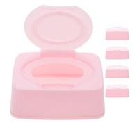 CAXUSD 5pcs Portable Wet Wipes Holder with Dustproof Design and Universal Compatibility, Child Friendly Pink Pp Wipe Tissue Storage Box for Outdoor Activities the Go