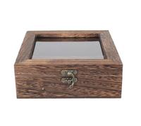CAXUSD 6 Inch Wooden Butterfly Specimen Display Box with Transparent Glass Lid Dustproof Storage Container for Insect Samples Jewelry and Small Collectibles