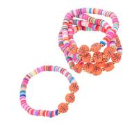 CAXUSD 6pcs Basketball Charm Bracelets for Women Lightweight Beaded Sports Wristbands for Team Unity Cheer Squad and Game Fans Comfortable Stylish Basketball Jewelry Accessories