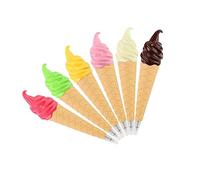 CAXUSD 6pcs Ice Ballpoint Pens Creative Ice Cream Cone Pens for School Supplies