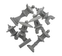 CAXUSD 6pcs Miniature Zen Garden Lanterns Pagoda Statues Asian Style Aquarium Decor for Fish Tanks Bonsai Gardens Intricate Micro Landscape Accessories