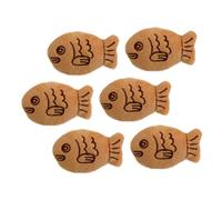CAXUSD 6pcs Plush Fish Brooches Cartoon Badge Pins Clothes Accessories Bright Design for Parties Proms and Daily Wear