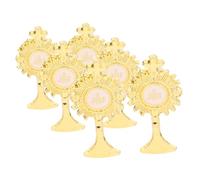 CAXUSD 6pcs Religious Brooches Catholic Praying Pins for First Communion Holy Grail Symbol Lightweight Decorative Accessories for Faith Attire