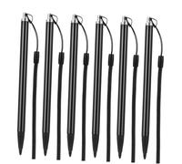 CAXUSD 6pcs Stylus Pens for Resistive Screen Devices Black Aluminium Touch Screen Stylus with Anti-lost Tether Wide Compatibility for Phones and Tablets Precise Drawing and Writing Tool