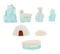 CAXUSD 7pcs Miniature Igloo Model Set Realistic Snow Scene Decor for Kids Arctic Figurines DIY Micro Landscape Decoration Winter Playset for Dollhouses and Cake Toppers