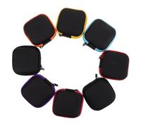 CAXUSD 8pcs Earphone Carry Case Compact Zippered Storage Bag for Earbuds Headphones USB Cables More Assorted Colors Black Yellow Purple Pink Red Durable Stylish Organizer
