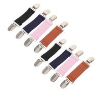 CAXUSD 8pcs Elastic Mitten Clips with Strong Iron Clamps and Polyester Straps, Easy to Use Glove Connectors for Jackets and Outdoor Activities