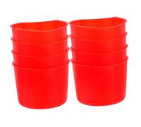 CAXUSD 8pcs Hanging Bird Cage Feeding Bowl Sturdy Plastic Bowl for Rabbits Birds Easy Install Remove Pet Feeding Water Cup