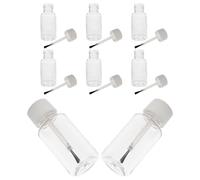 CAXUSD 8pcs Portable 20ml Empty Nail Art Bottles with Brush, Refillable Pet Small Bottles for Manicure, Lightweight Cylinder Design, Easy to Carry for Travel and Grooming the Go