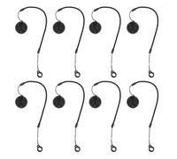 CAXUSD 8pcs Retractable Stylus Tether Cord with Elastic Spiral Spring Strap and Silicone Base Anti-lose Pen Holder for Tablets Drawing Pens Clipboards Office and Bank Use Black