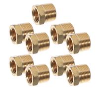 CAXUSD 9pcs Brass Pipe Fitting Reducing Adapter, 1/4 Inch NPT Male to 1/8 Inch NPT Female Hex Bushing, Threaded Plumbing for Plumbing, Golden