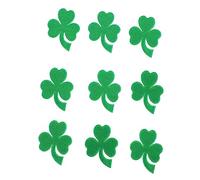 CAXUSD 9pcs Green Shamrock Embroidery Patch St Patrick's Day Decorative Applique DIY Clothing Badge Cartoon Leaf Pattern Suitable for Sweaters and Shirts Easy to Apply