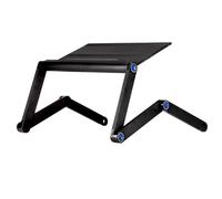CAXUSD Adjustable Laptop Stand Folding Standing Desk Portable Aluminium Alloy Multi-purpose Computer Table for Bed Use Black