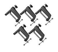 CAXUSD Adjustable Mic Clamp Suitable for Desk Thickness to 55mm 5pcs with Metal Aluminum Alloy Mounting Bracket, Antislip Sponge Padding for Stand for Podcasting and Conference Use