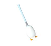 CAXUSD Adorable Cartoon Duck-shaped Toilet Brush with Long Handle and Soft Bristles, Ice Blue Bathroom Scrubber for Wall Mount or Floor Stand Cleaning, 1pcs Set