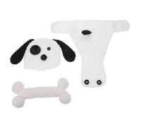 CAXUSD Animal Costume Knitted Photography Outfit with Hat Shorts Bone for Girl Boy Photoshoot Fullmonth Hundred Day Celebration