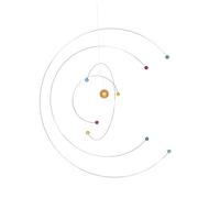 CAXUSD Atom Model Hanging Mobile with Large Planet Science Decor, Space Theme Astronomy Room Ornament for Adults and Boys and Girls, Nordic Style Dynamic Balance Wind Chime Accent