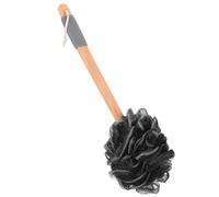 CAXUSD Bamboo Charcoal Long Handle Shower Loofah Body Scrubber with Non-Slip Grip, Exfoliating Bath Sponge for Adults, Suitable for Bathroom and Travel Use