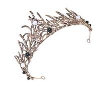 CAXUSD Baroque Black Pearl Tiara Crown Elegant Wedding Hairpiece for Bride Birthday Queen Women Chic Headdress with Delicate Design and Stunning Shine