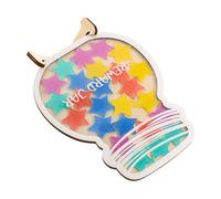 CAXUSD Behavior Management Jar Wooden Star Reward Jar Classroom Decor Interactive Toy Storage