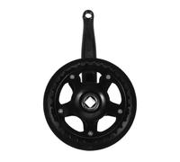 CAXUSD Bicycle Chainring 32t Taper Crankset with Chain Guard Black | Plastic and Iron Build, Single Speed Setup, Easy Installation, for E-bikes and Mountain Bikes