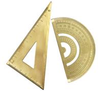 CAXUSD Brass Protractor and Triangle Ruler with Scale and Lightweight Design, Precision Measurement Protractor for Drawing and Maths, Back to School Decorations
