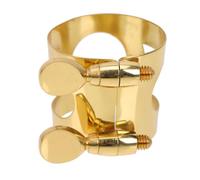 CAXUSD Brass Sax Ligature Adjustable Golden Saxophone Accessory for Alto Saxophone Mouthpiece Clip Easy to Carry