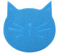 CAXUSD Cat-shaped Waterproof Pvc Feeding Mat Non-skid Pet Placemat for Cats and Dogs, Blue Cute and Creative Design for Indoor Feeding Area