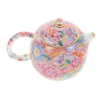 CAXUSD Ceramic Chinese Teapot Porcelain Tea Pot with Floral Enamel Pattern Small Bone China Kettle for Gongfu Tea Brewing at Home
