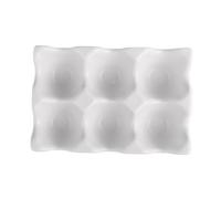 CAXUSD Ceramic Egg Holder 6 Grids Practical Shockproof Egg Storage Container Tray in White for Kitchen Storage and Organised