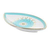 CAXUSD Ceramic Evil Eye Trinket Dish Jewelry Storage Tray with Assorted Colours, Chic Design, Sturdy and Scratch-resistant, for Bedside Table Or by The Door Jewellery Organisation