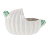 CAXUSD Ceramic Hamster Sand Bath Container in White, Cactus-shaped Small Pet Bathtub for Gerbils and Hamsters, Decorative and Practical Habitat Décor for Home Use