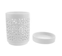 CAXUSD Ceramic Orchid Pot Drainage Holes and Saucer, White Breathable Planter for Indoor and Outdoor Plants, Clay Orchid Flowerpot Promoting Root Health and Growth