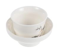 CAXUSD Ceramic Tea Strainer with Base for Home and Ceremony Use Vintage Chinese Style Porcelain Tea Brewing Accessory Easy Maintenance Nonporous Material