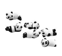CAXUSD Chopstick Holder Rest Chopsticks Support Holder Ceramic 6pcs Panda Shape Adorable Design , Easy to Clean Desktop for Kitchen and Dining Table