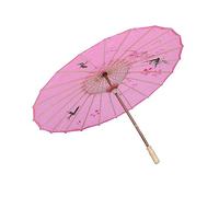 CAXUSD Classical Flower Silk Umbrella for Dance Performance Large Oiled Paper Parasol Pink Reinforced Diameter 82cm Decorative Props for Weddings and Parties