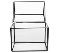 CAXUSD Creative House-Shaped Glass Terrarium with Lid, Handmade Geometric Indoor Glass Greenhouse for Succulent Display, Tabletop Miniature Plant Box for Home and Wedding Decor