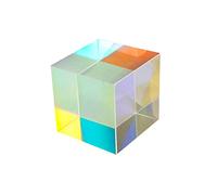 CAXUSD Creative Optical Glass Lens RGB Cube Dispersion Prism Ornament for Home Décor Light Refraction and Colorful Display