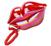 CAXUSD Creative Red-Lips Corded Phone Decor, Lightweight ABS Electronic Tabletop Ornament for Home Decoration, Props, Cute Stylish Lip Telephone