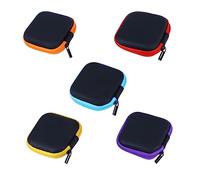 CAXUSD Earbud Case Earphone Pouch Portable Mini Eva Hard Storage Box Compact Design Travel Carrying Organizer for Headphones and USB Cables Assorted Colors Random Color