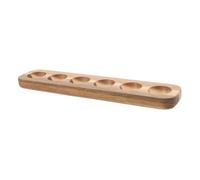 CAXUSD Egg Tray Wooden Holder for Kitchen with Breakage Prevention Compartments, Comfortable Hand Feel, Acacia Wood Single Row