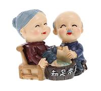 CAXUSD Elderly Couple Figurines Resin Craft Decoration Charming Grandparents Sculpture for Valentine Day Weddings Anniversaries Birthdays Present for Loved Ones
