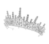 CAXUSD Elegant Silver Alloy Wedding Crown for Bride with Lightweight Design and Dazzling Crystal Embellishments, for Weddings and Birthday Parties, Classic Princess Tiara Headwear