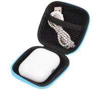 CAXUSD Eva Headphone Storage Case and Earphone Pouch for Travel, Portable Navy Square Hard Shell Carrying Box Compatible with Earbuds and Headsets Random Color