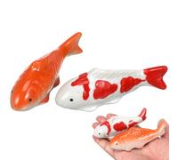 CAXUSD Floating Fish Ornaments 2Pcs Lifelike Aquarium Decoration for Fish and Outdoor Pond Bright Colour Simulation Decor Underwater Landscape