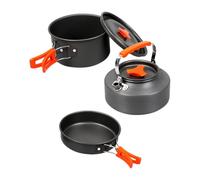 CAXUSD Frying Pan for Camping and Cooking Pot Set, Camping Supplies for Small Groups, Lightweight Portable Cookware for Picnic and Travel